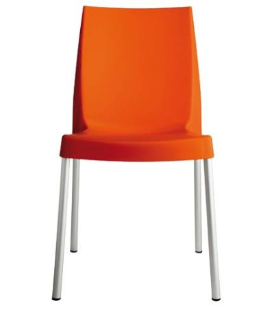Chaise 4 pieds alu boulevard orange